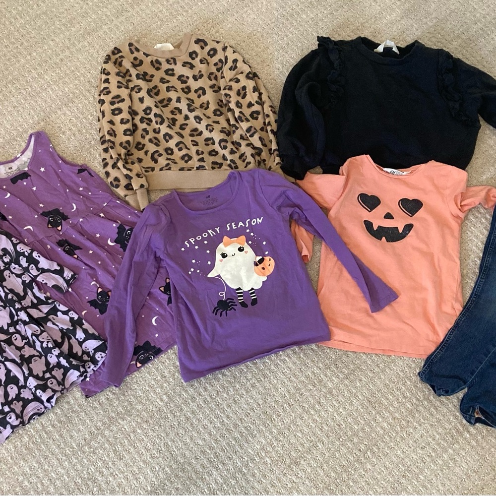 H&M Halloween Fall Animal Print Clothing Set 7 pieces size 6x/7